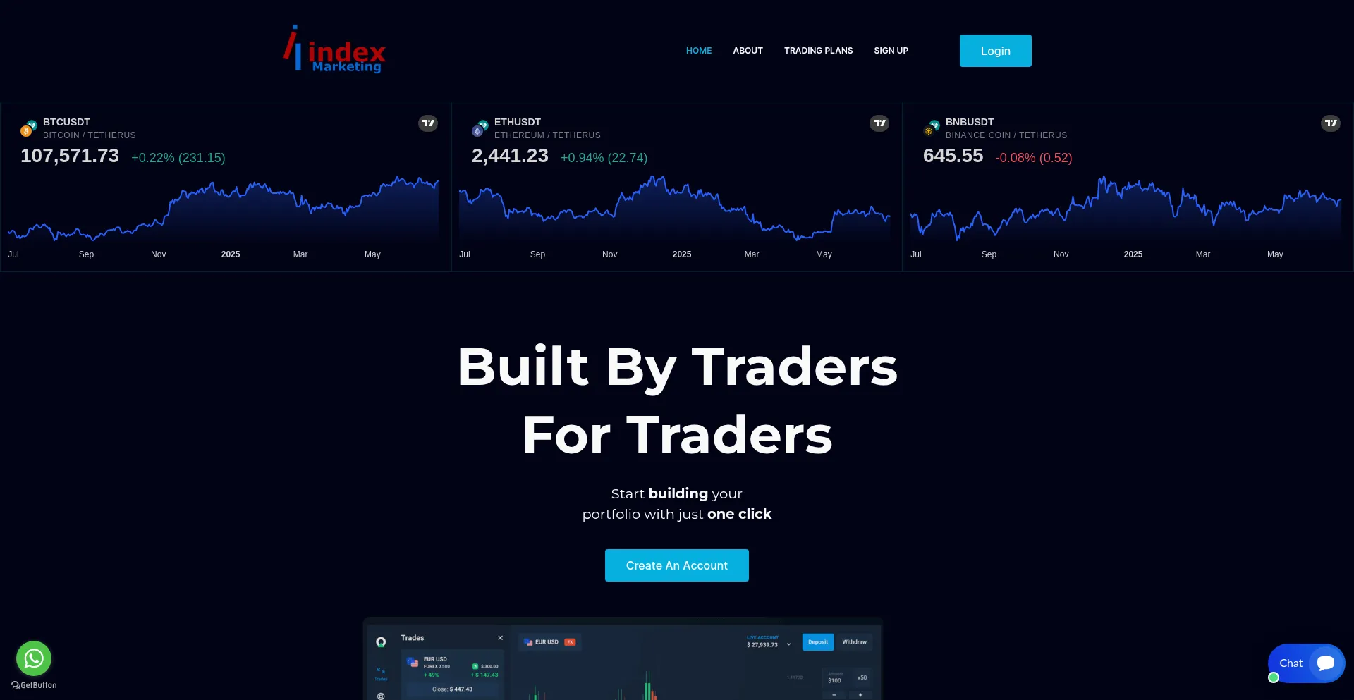 Website screenshot of Indexmarketing.net