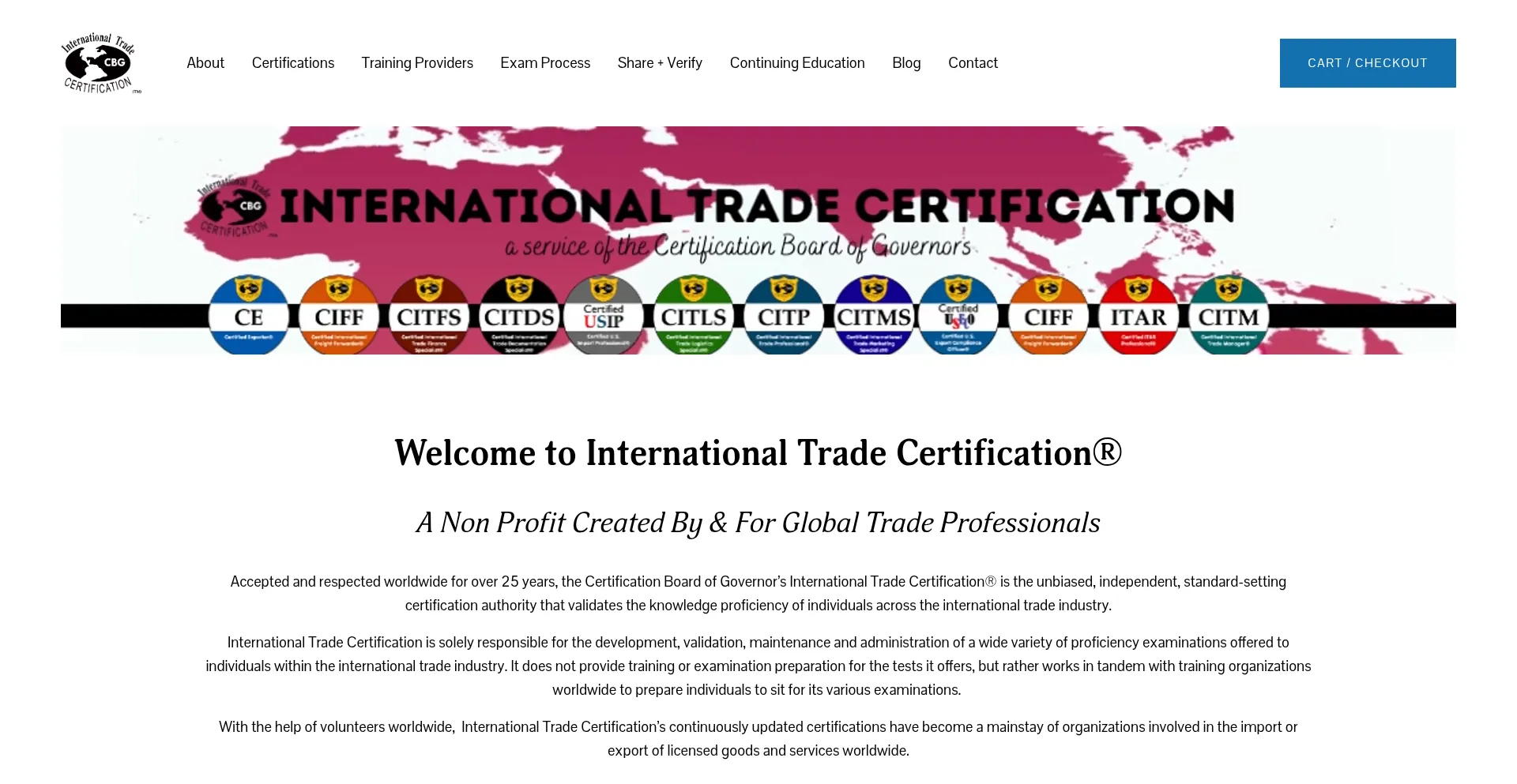 Website screenshot of Industrycertification.org