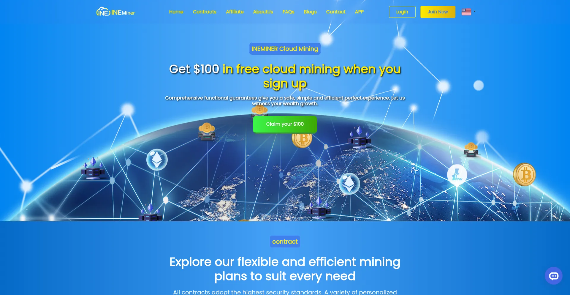 Website screenshot of Ineminer.com
