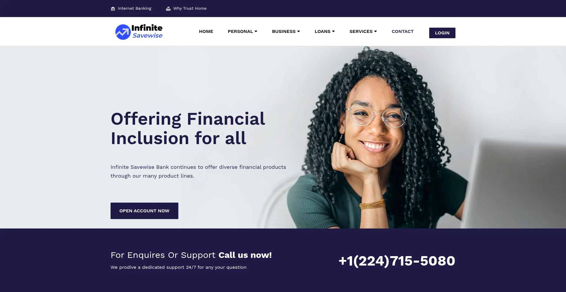 Website screenshot of Infinitesavewise.com