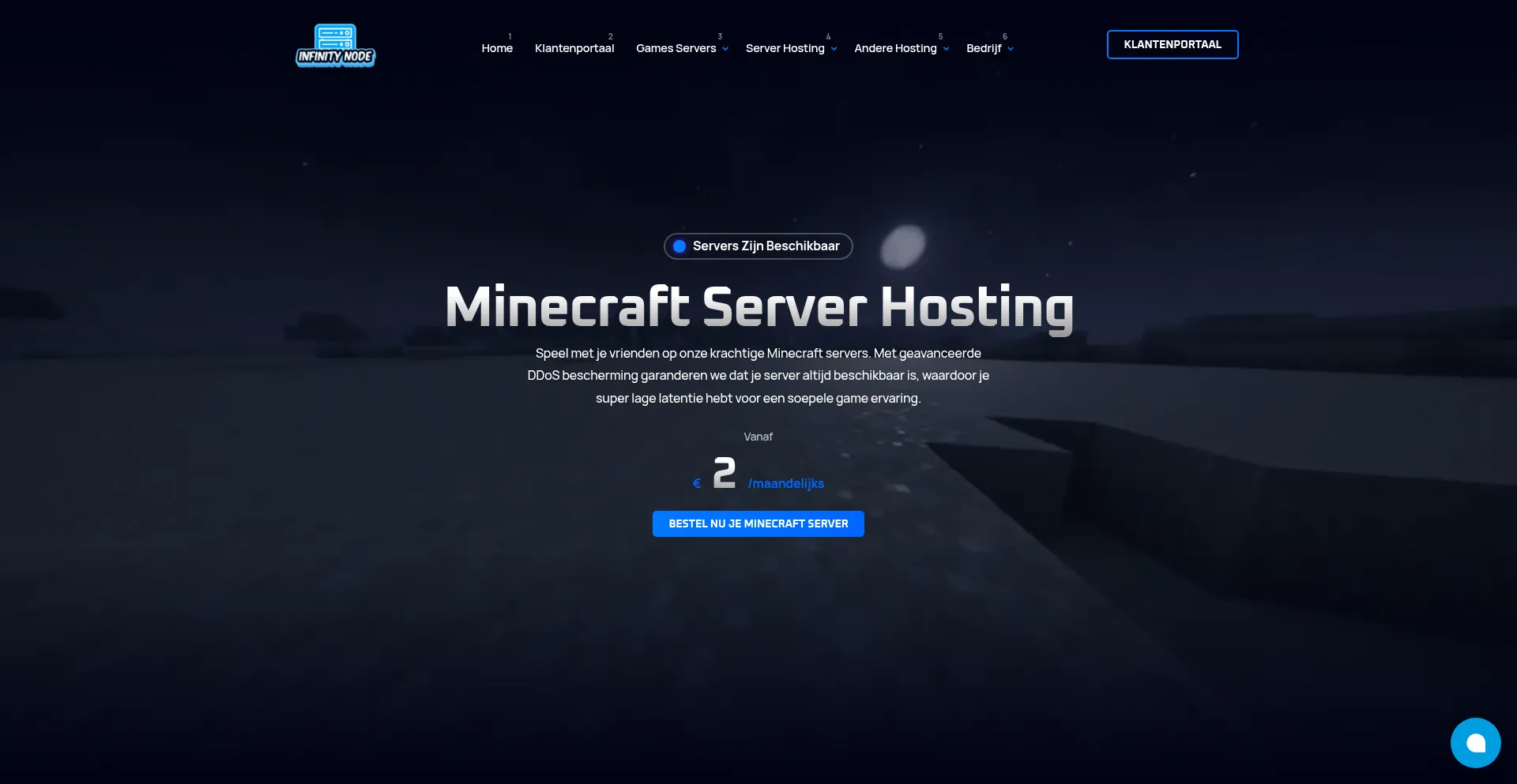 Website screenshot of Infinity-node.nl