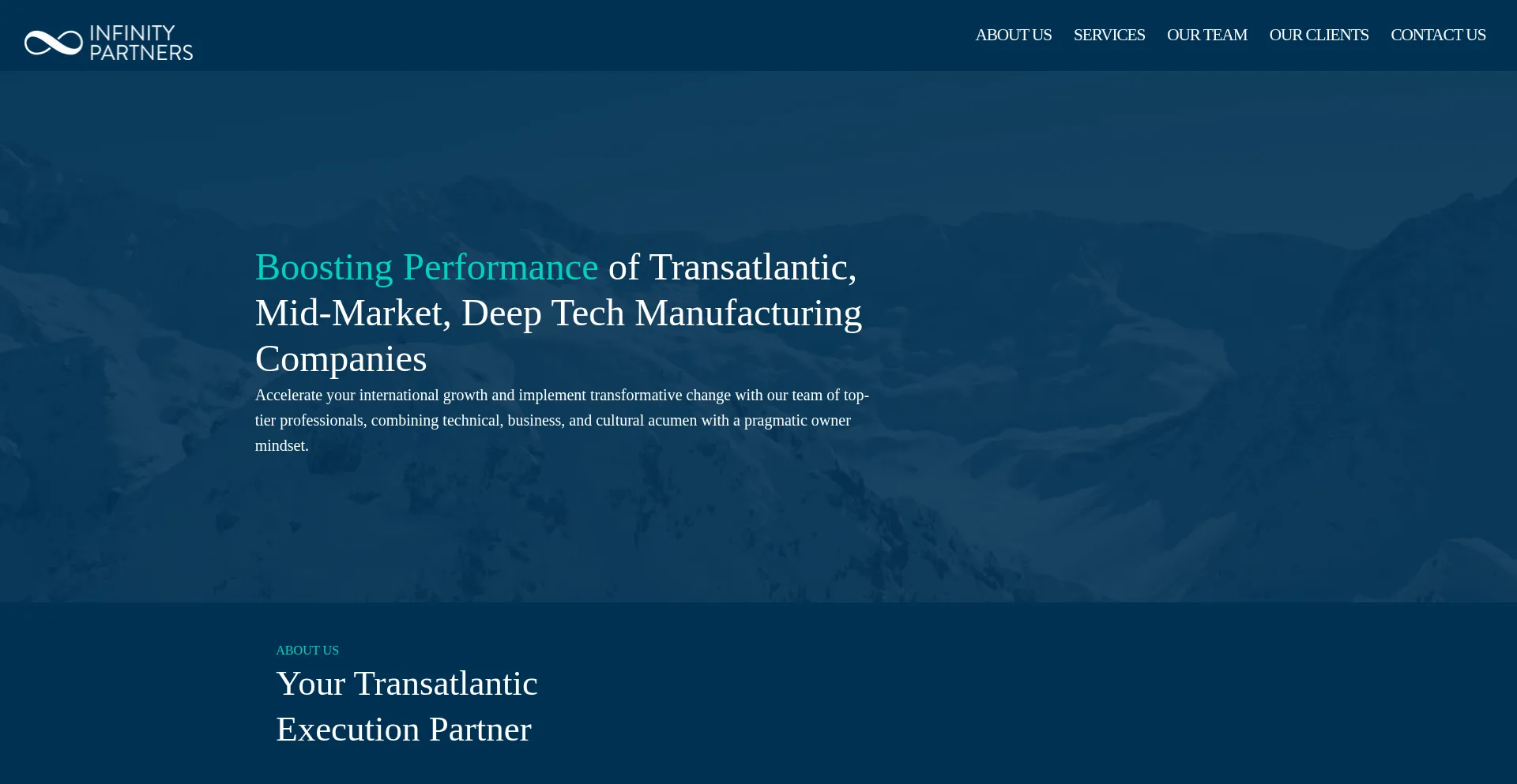 Website screenshot of Infinity-partners.co