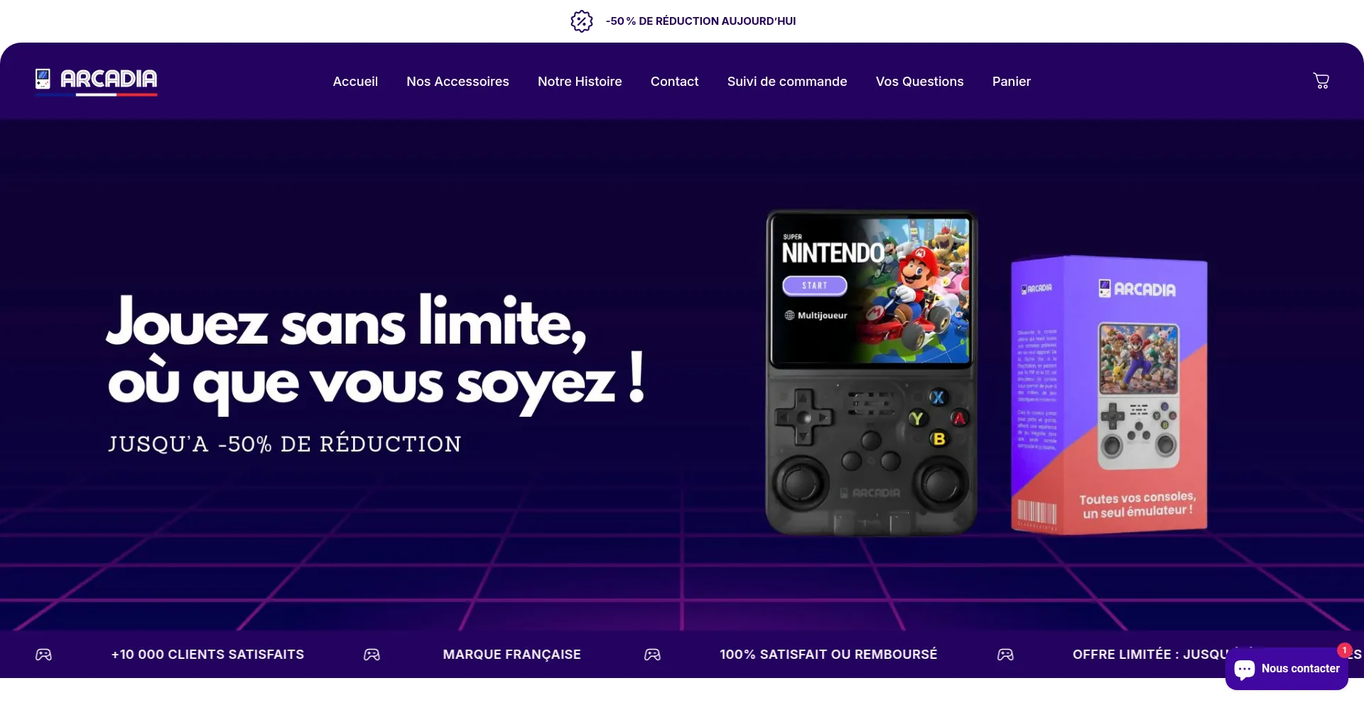Website screenshot of Infinitygame-france.com