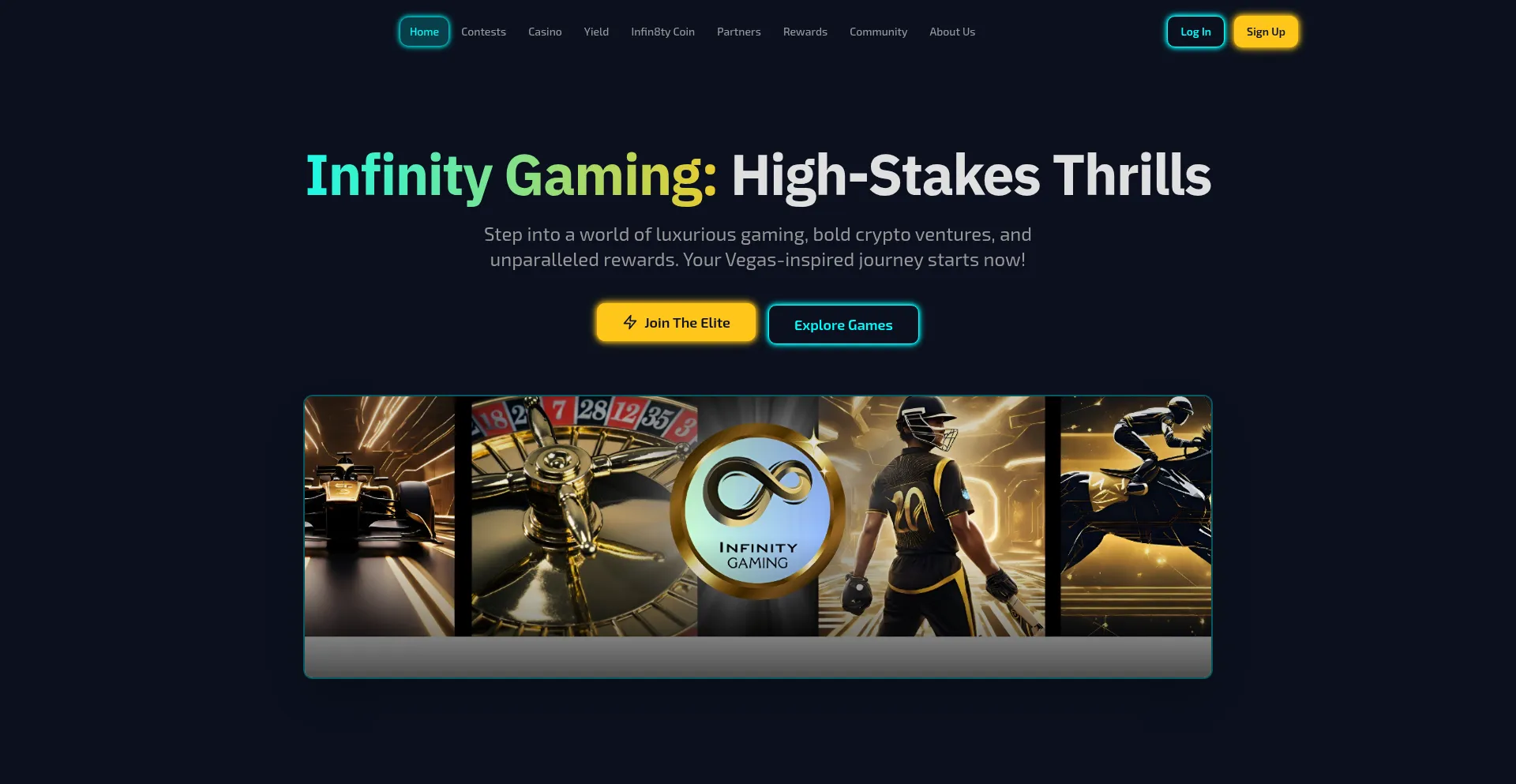 Website screenshot of Infinitygaming.co