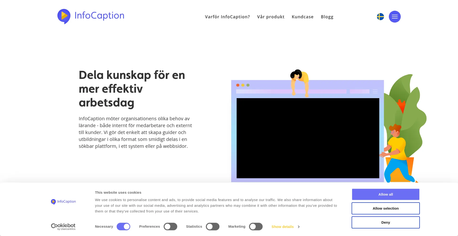 Website screenshot of Infocaption.com