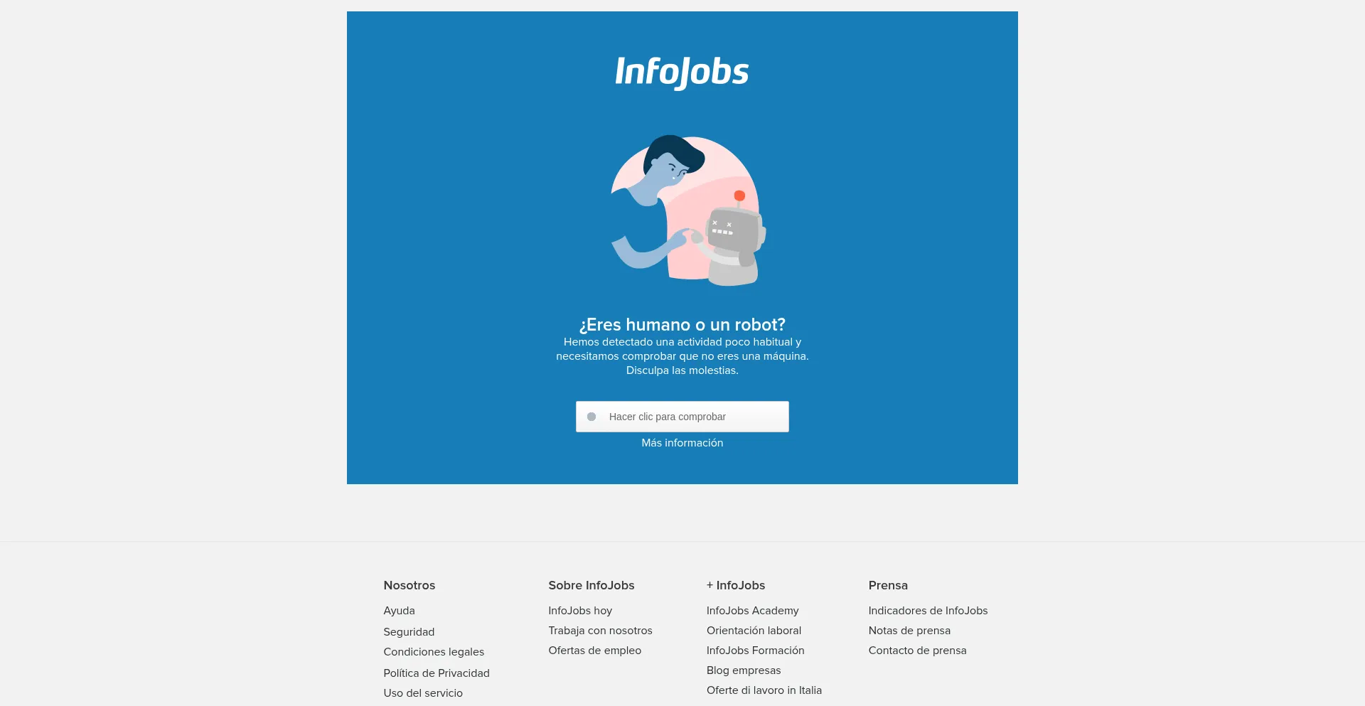 Website screenshot of Infojobs.net