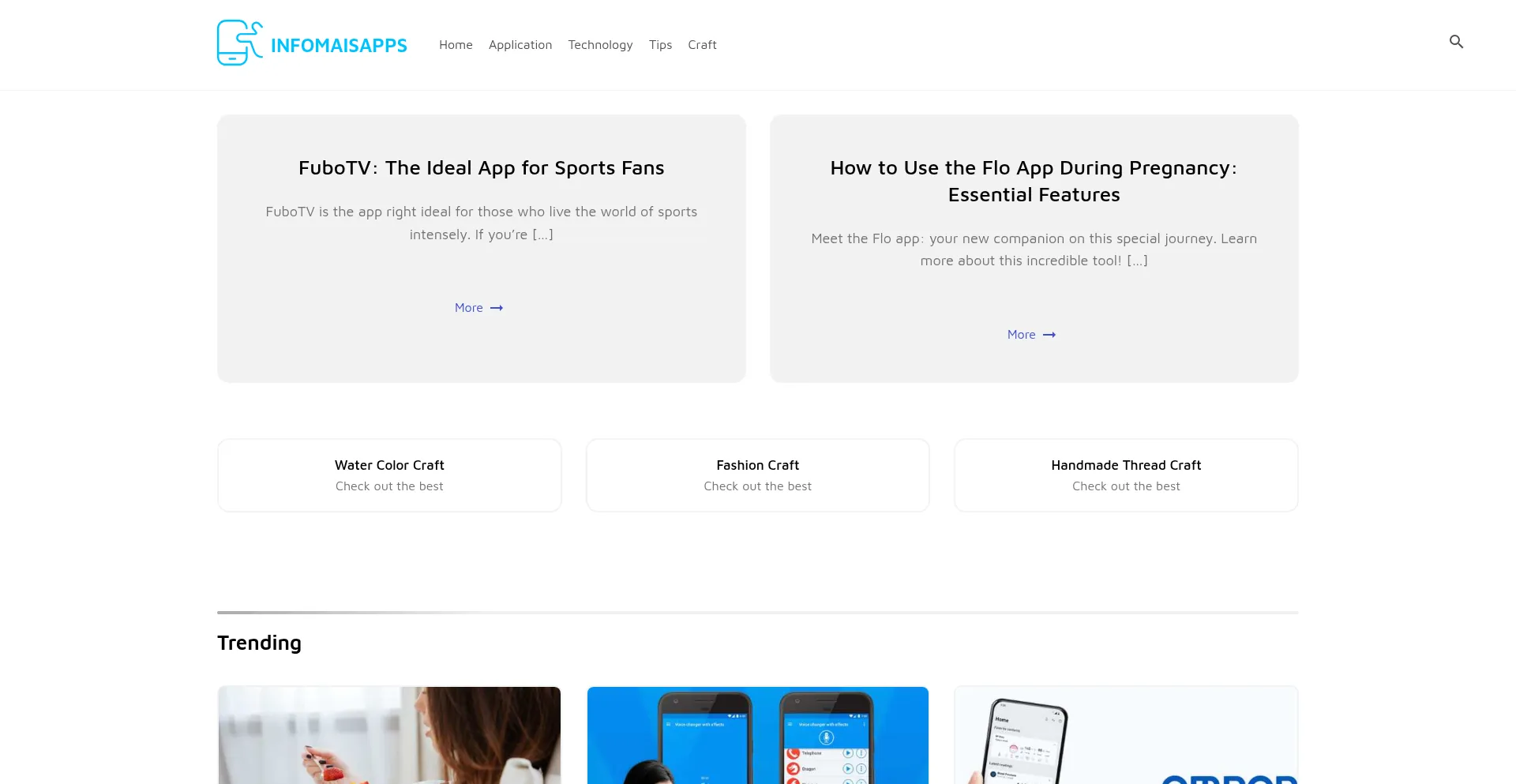 Website screenshot of Infomaisapps.com