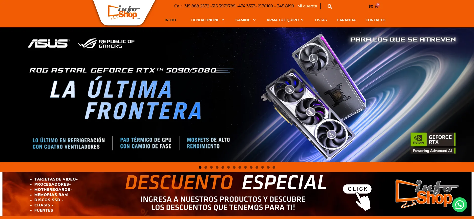 Website screenshot of Infoshopcorp.com