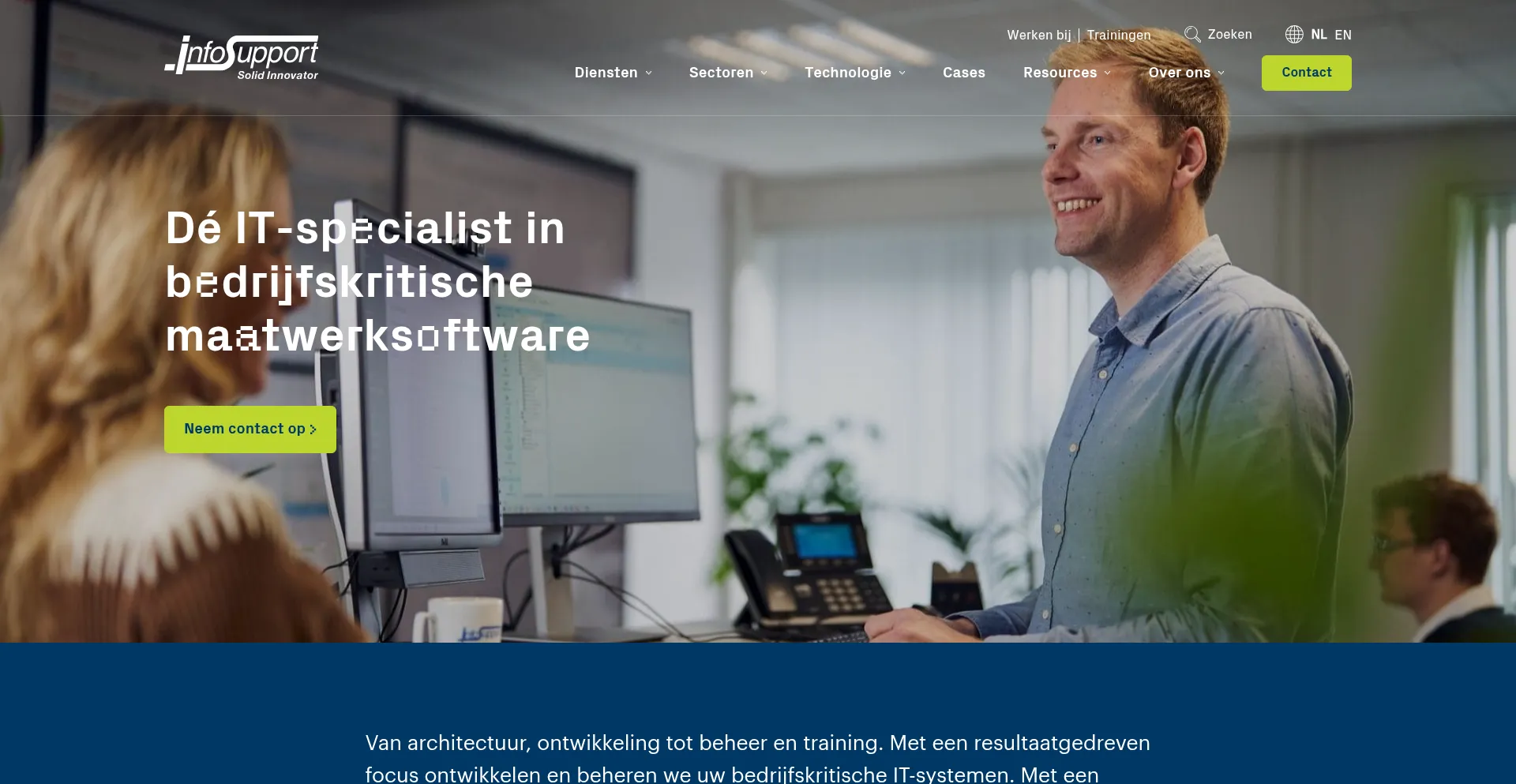 Website screenshot of Infosupport.com