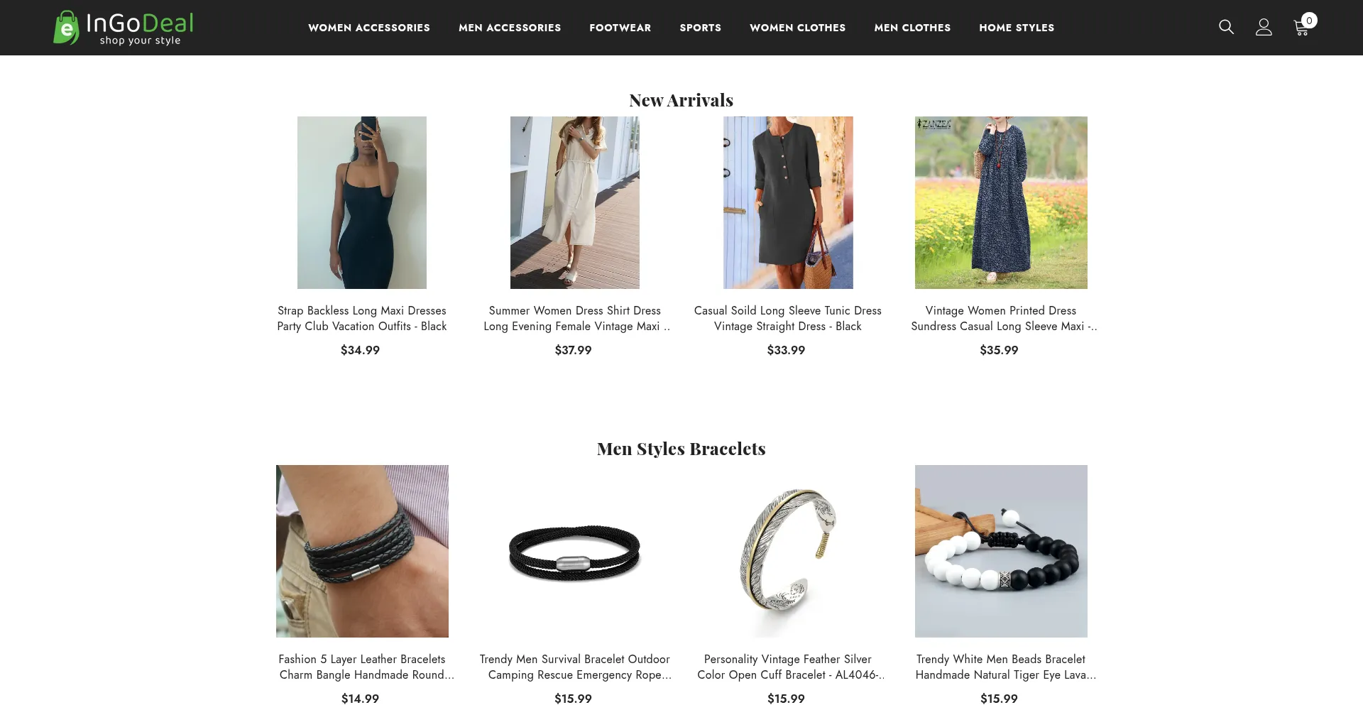 Website screenshot of Ingodeal.com