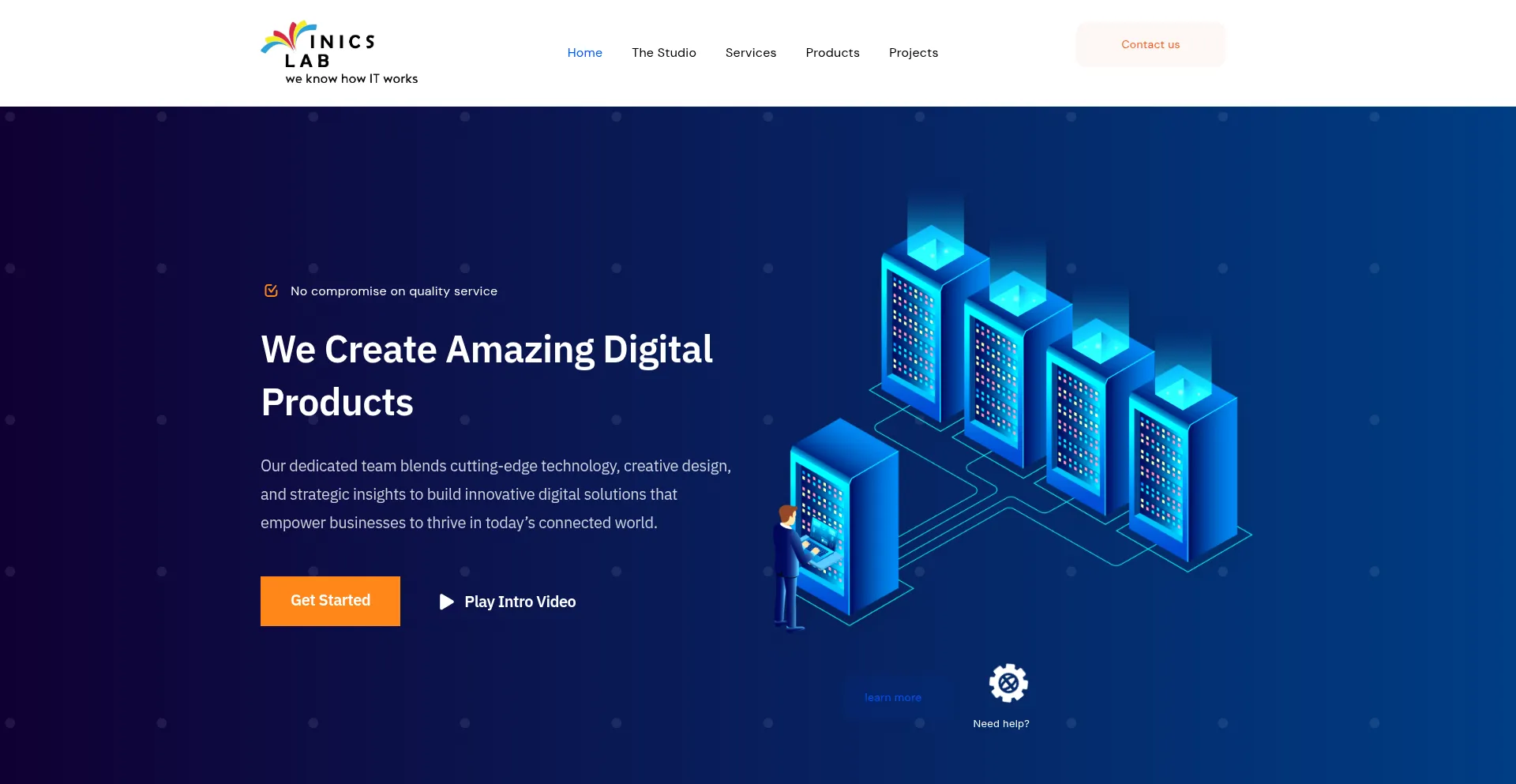Website screenshot of Inicslab.com