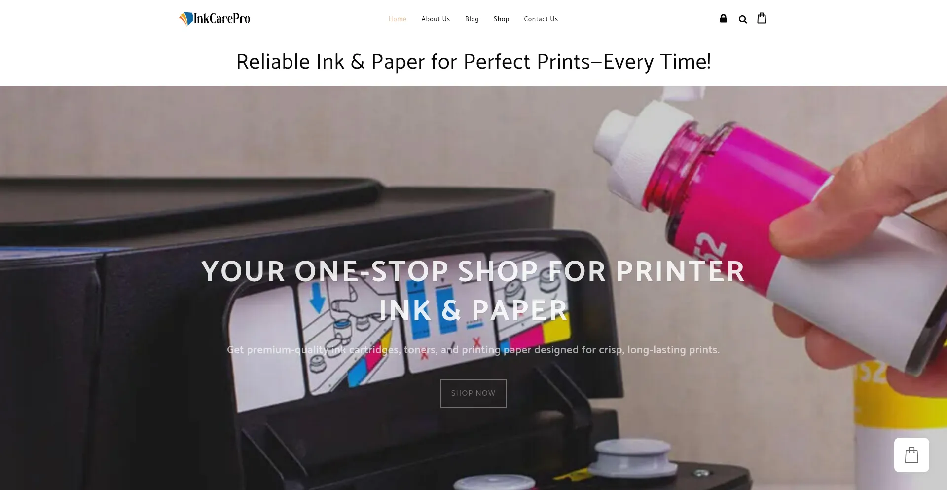 Website screenshot of Inkcarepro.com