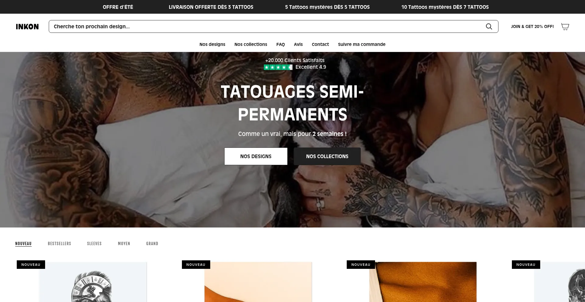 Website screenshot of Inkon.fr