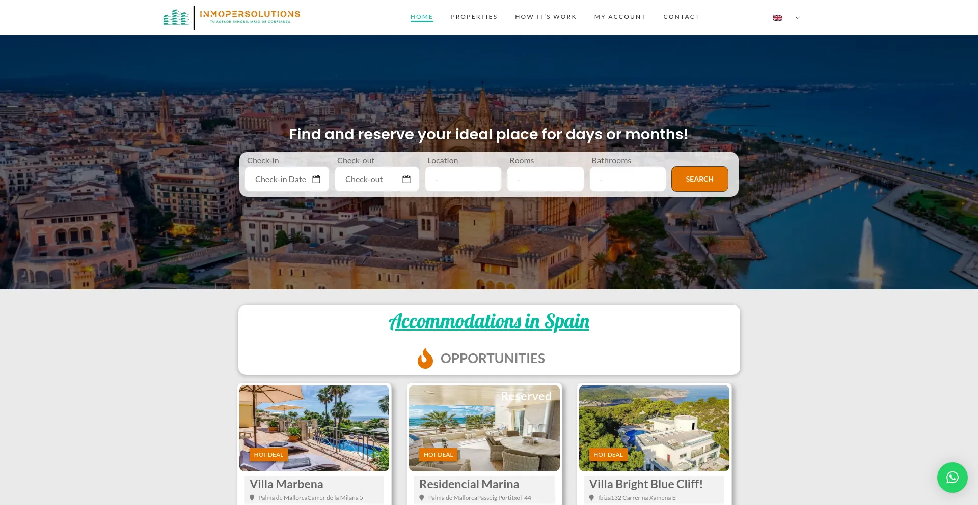 Website screenshot of Inmopersolutions.com