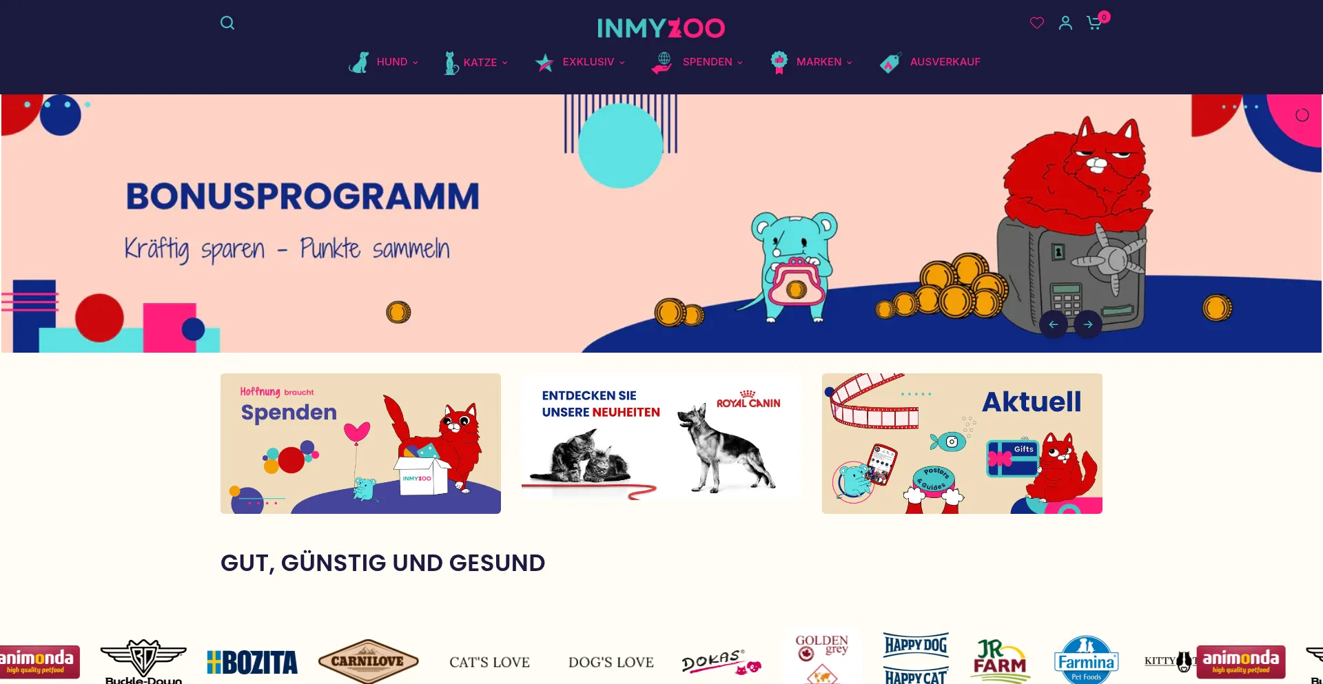 Website screenshot of Inmyzoo.de