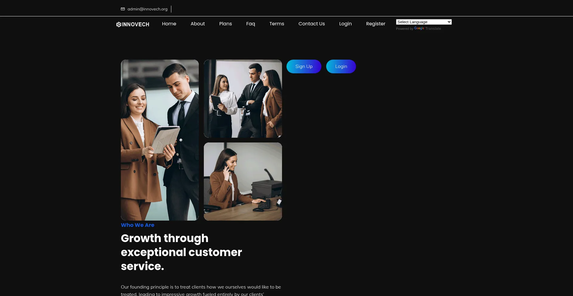 Website screenshot of Innovech.org