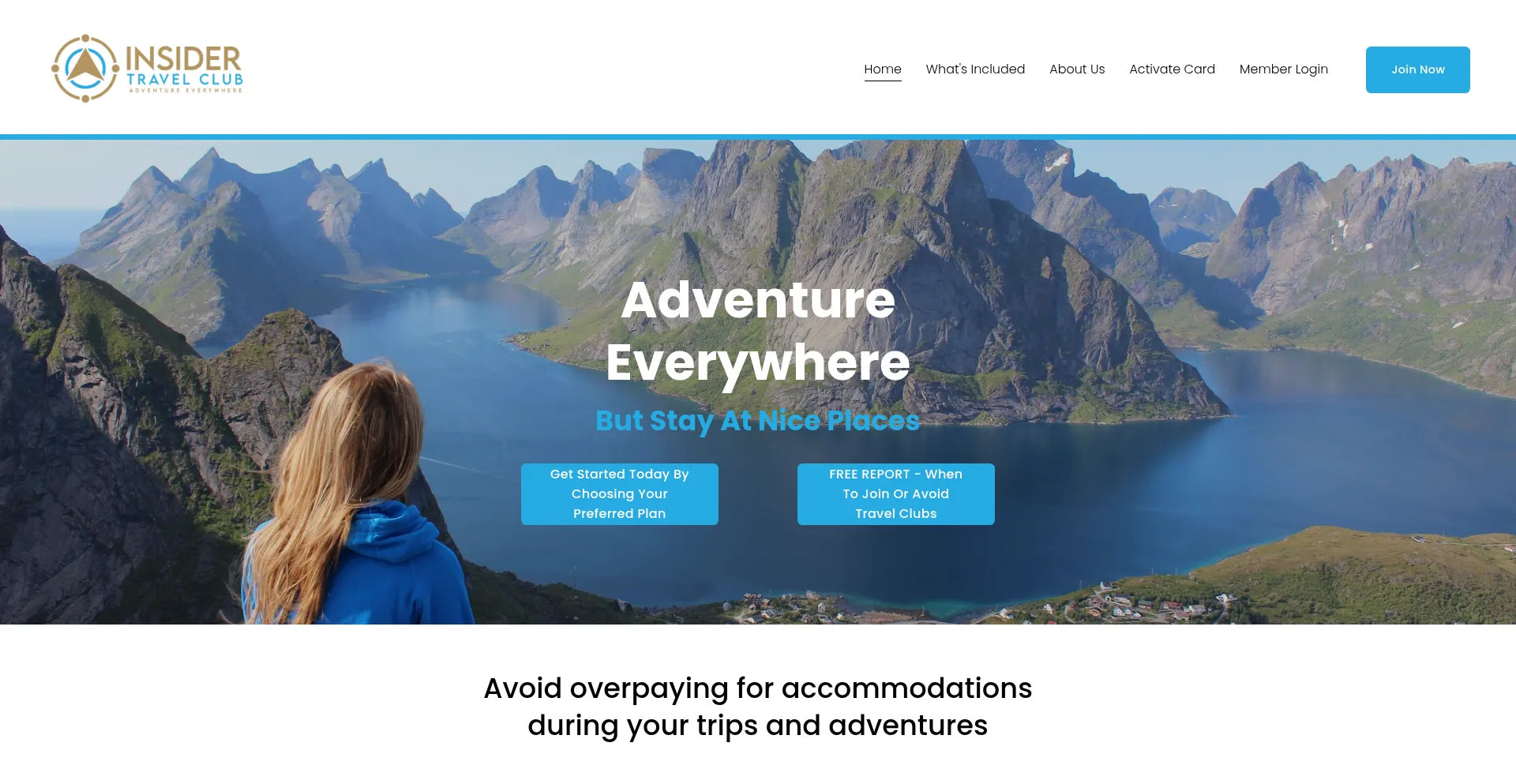 Website screenshot of Insidertravelclub.com