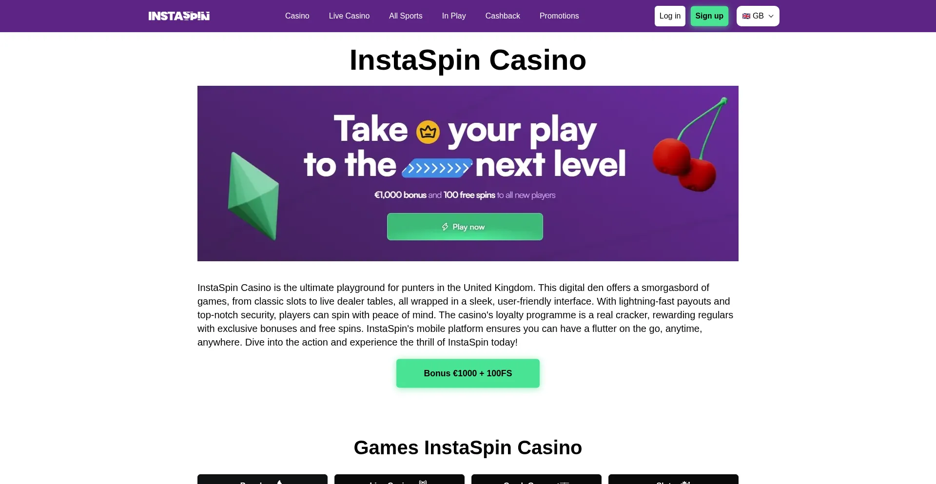 ¿És Seguro y Confiable Insta-spin.uk?