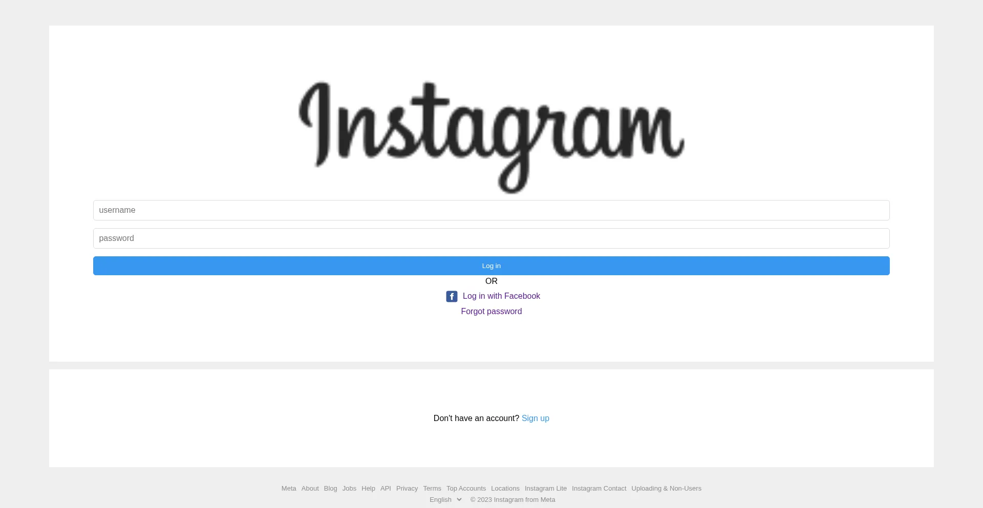 Instagram login layout nine vercel app Alerta No Introduzca 