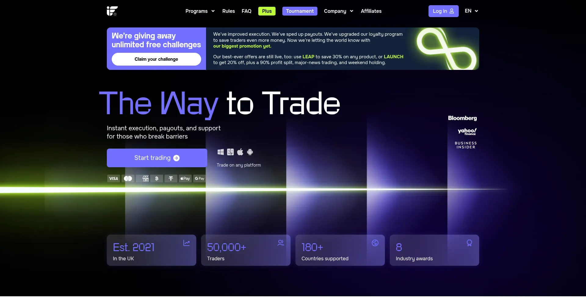 Website screenshot of Instantfunding.com