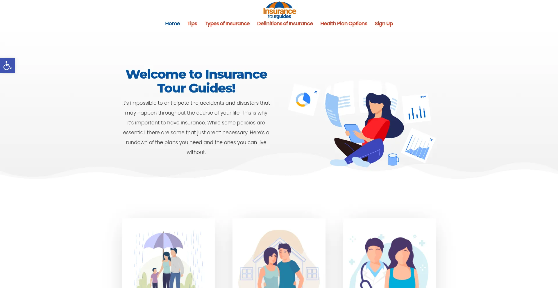Website screenshot of Instourguides.com