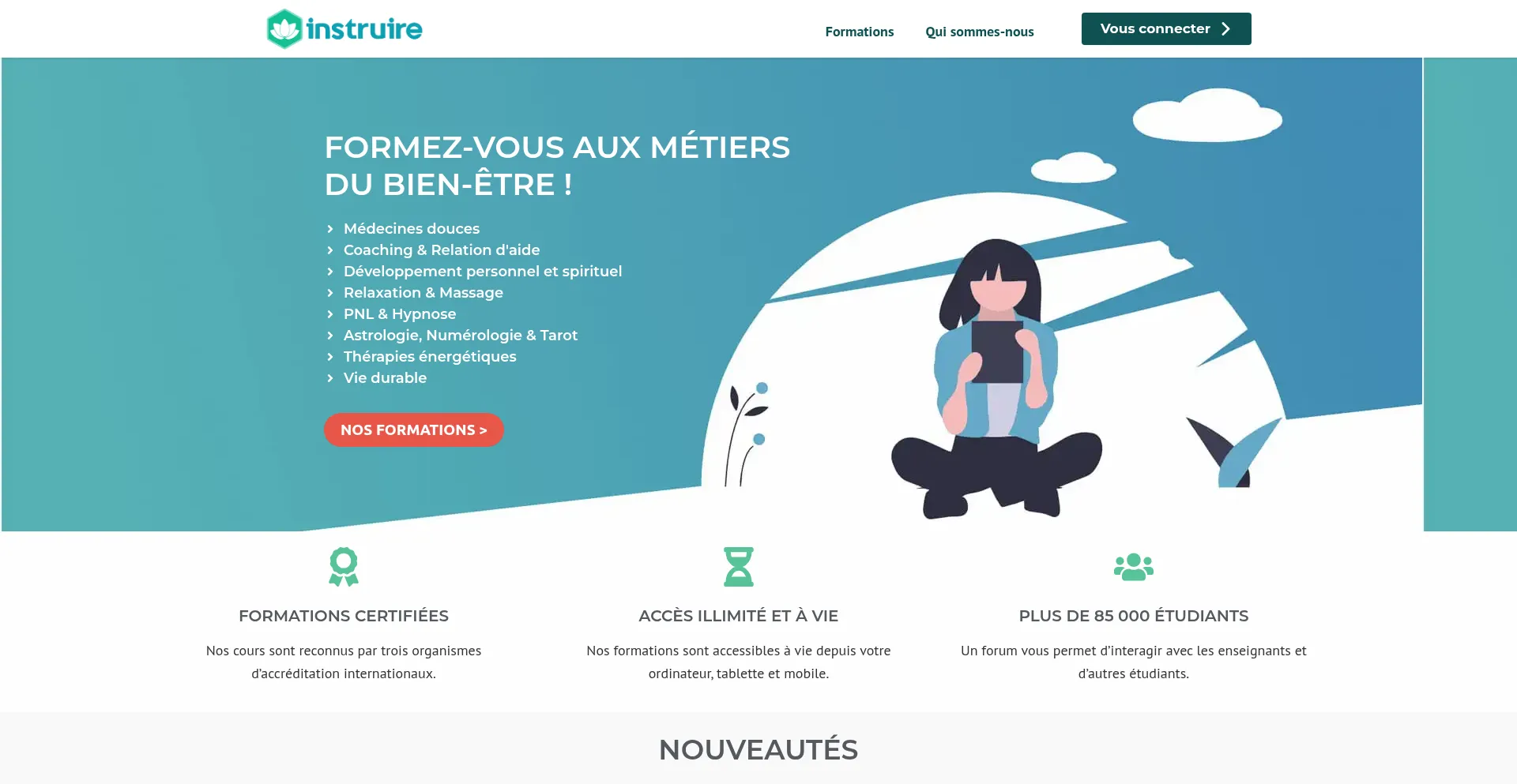Website screenshot of Instruire.com
