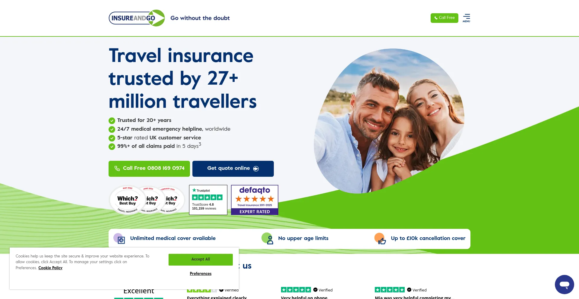 Website screenshot of Insureandgo.com