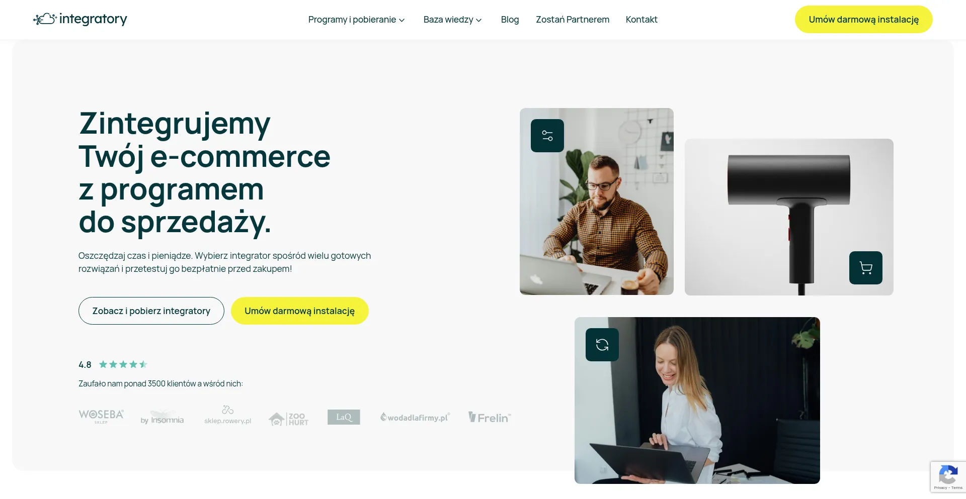 Website screenshot of Integratory.pl