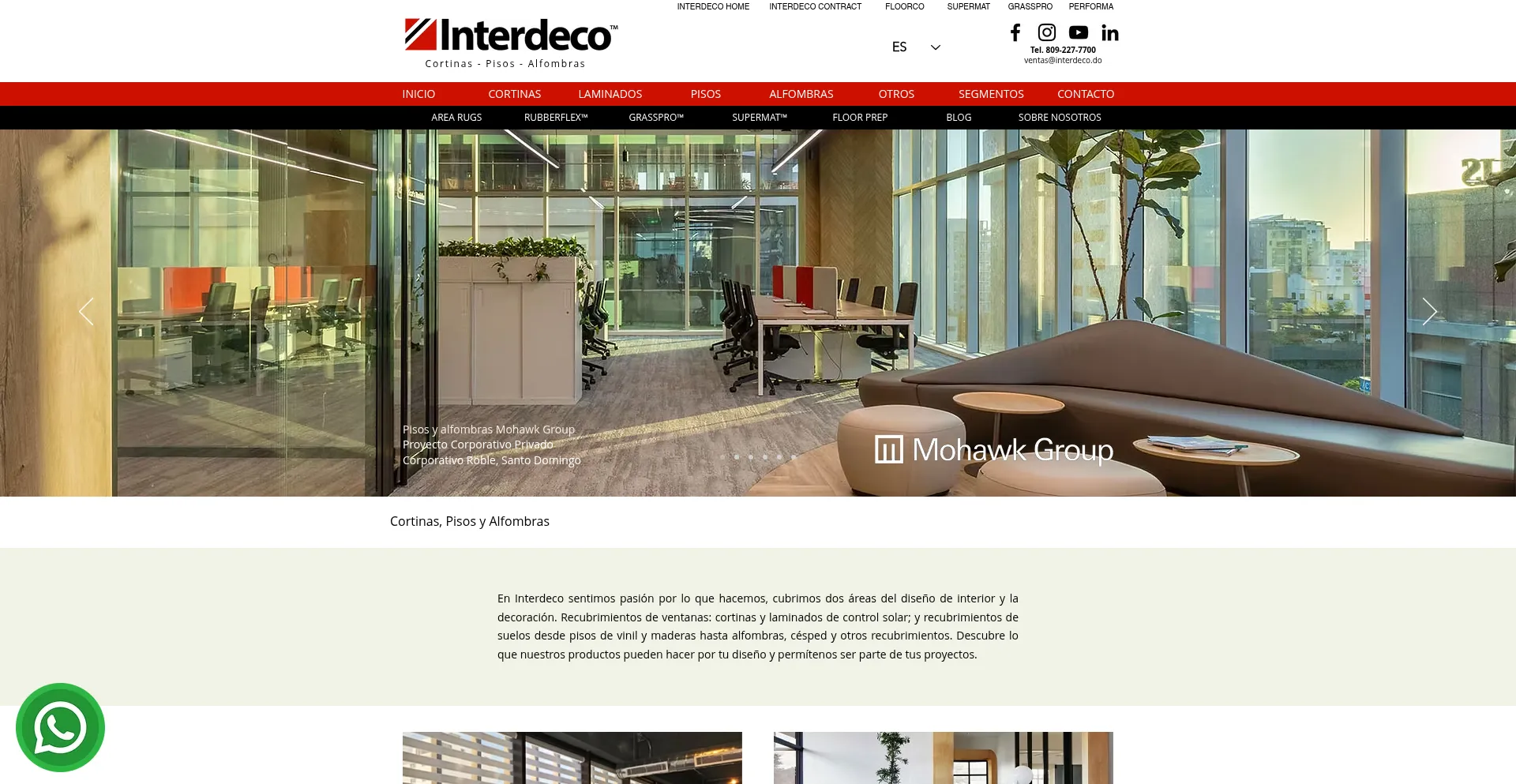 Website screenshot of Interdeco.do