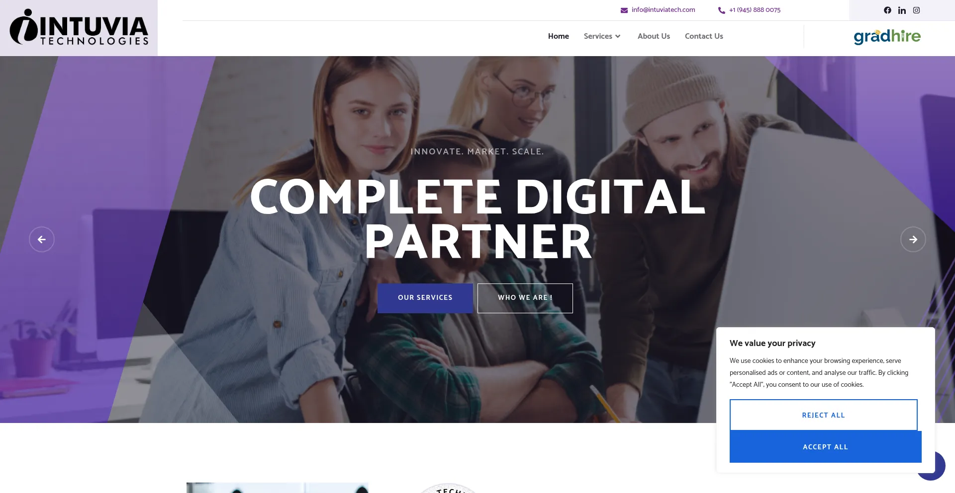 Website screenshot of Intuviatech.com