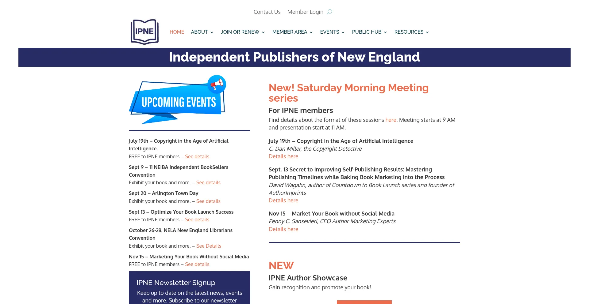 Website screenshot of Ipne.org