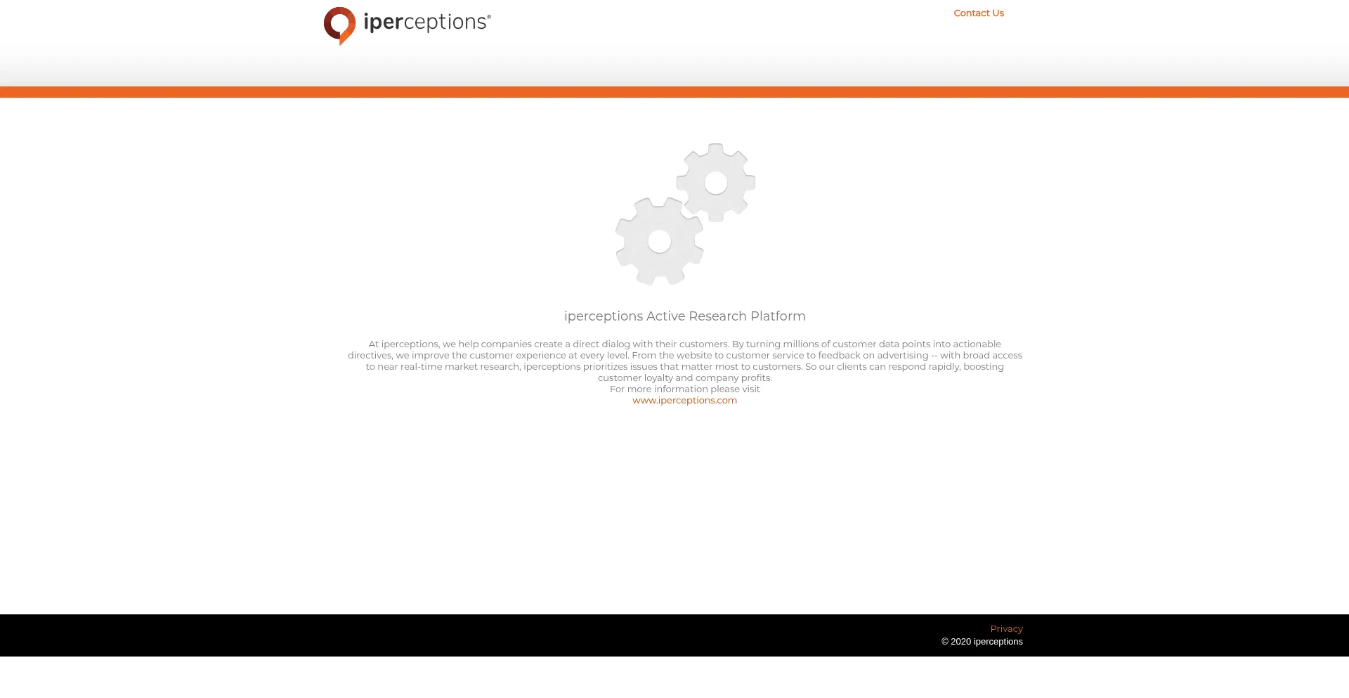 Website screenshot of Ips-invite.iperceptions.com