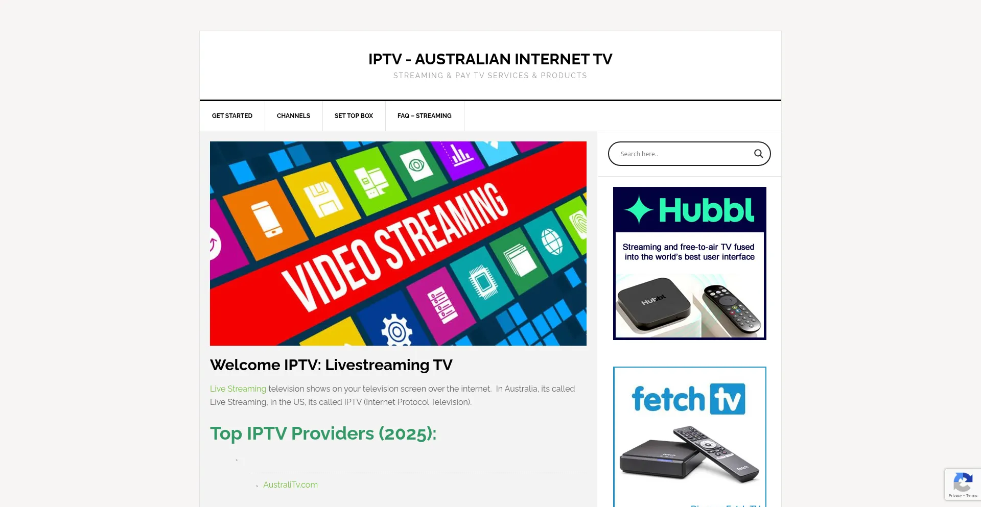 Website screenshot of Iptv.com.au