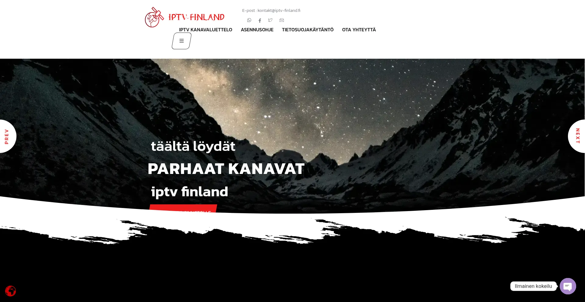 Website screenshot of Iptv-finland.fi