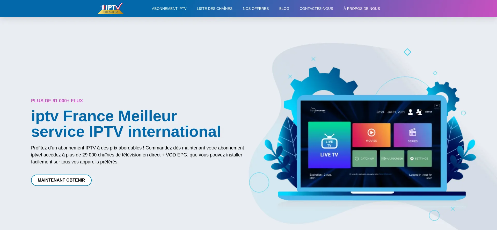 Website screenshot of Iptv-france.store