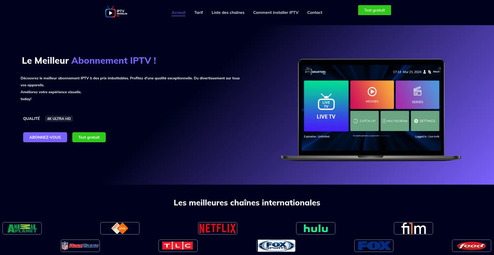 Website screenshot of Iptv-francepremuim.com