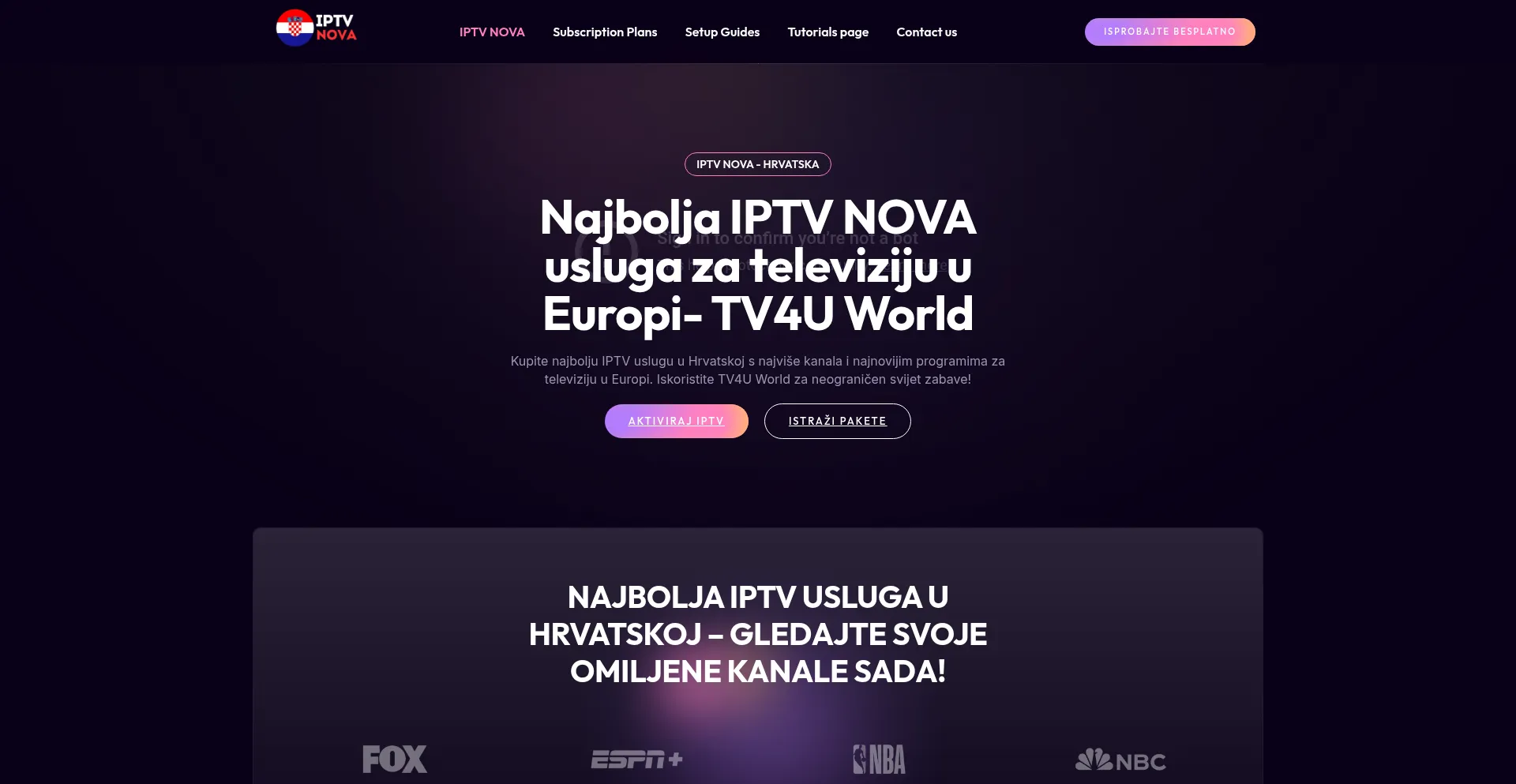 Website screenshot of Iptv-nova.net