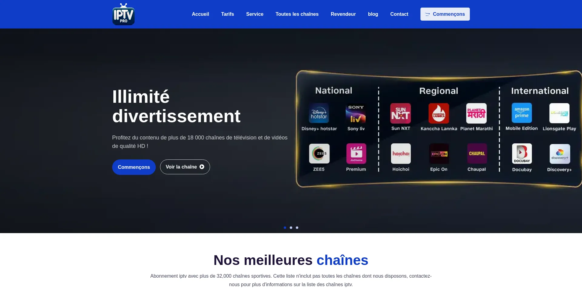 Website screenshot of Iptv-pro.co