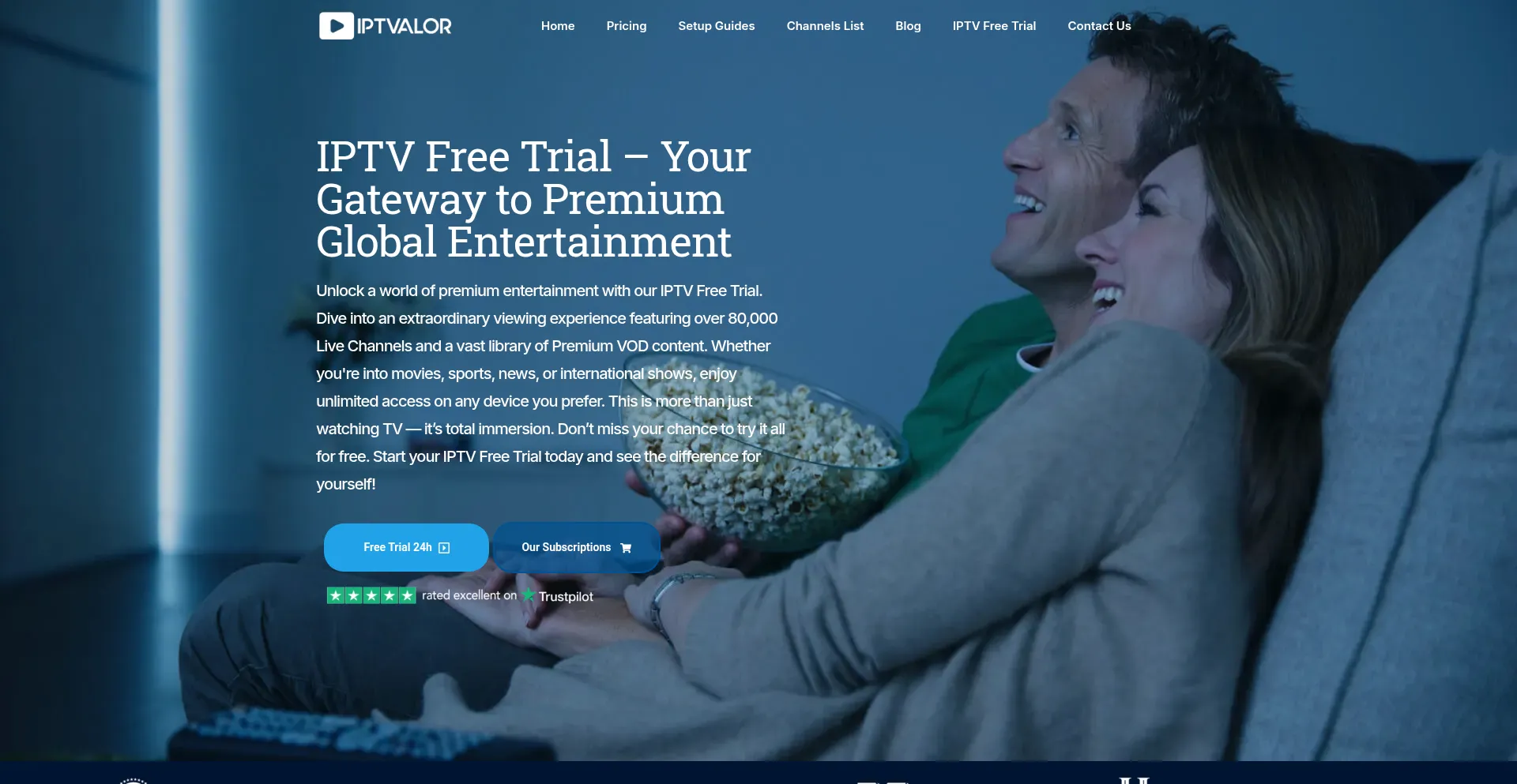 Website screenshot of Iptvalor.com