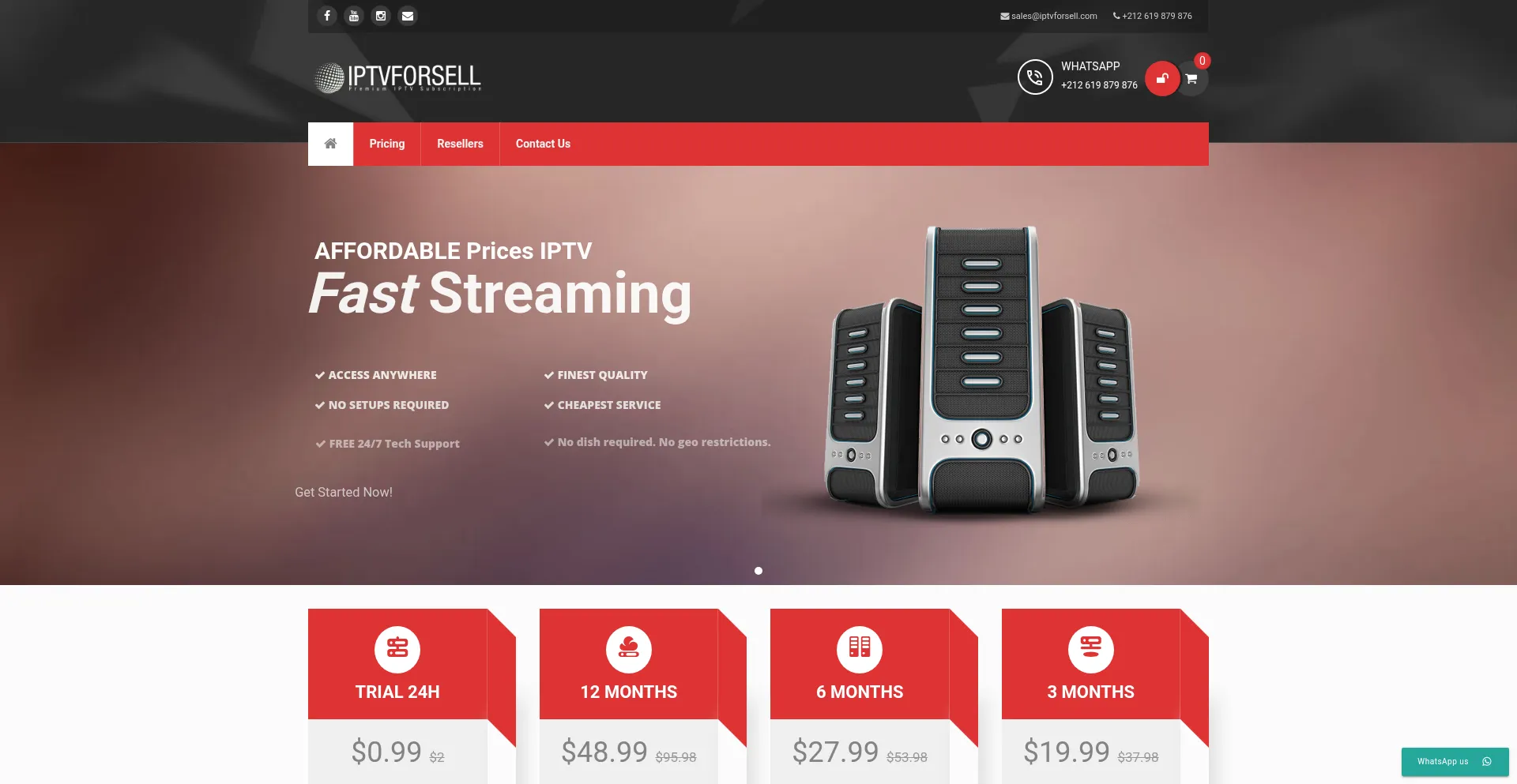 Website screenshot of Iptvforsell.com