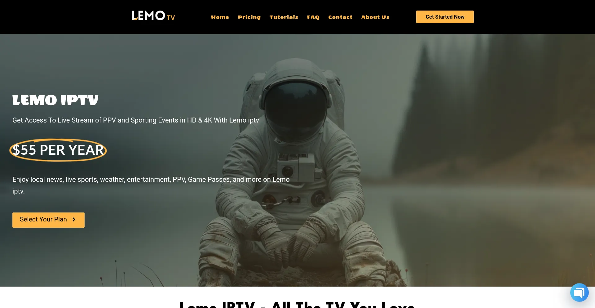 Website screenshot of Iptvlemo.us