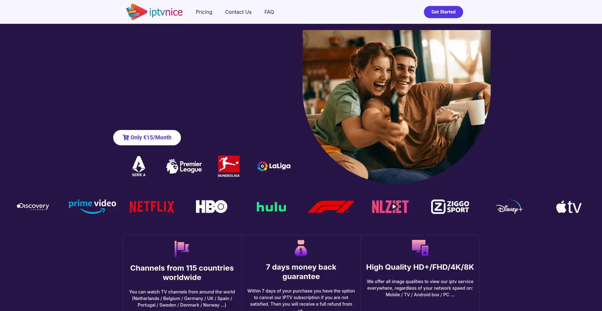Website screenshot of Iptvnice.shop