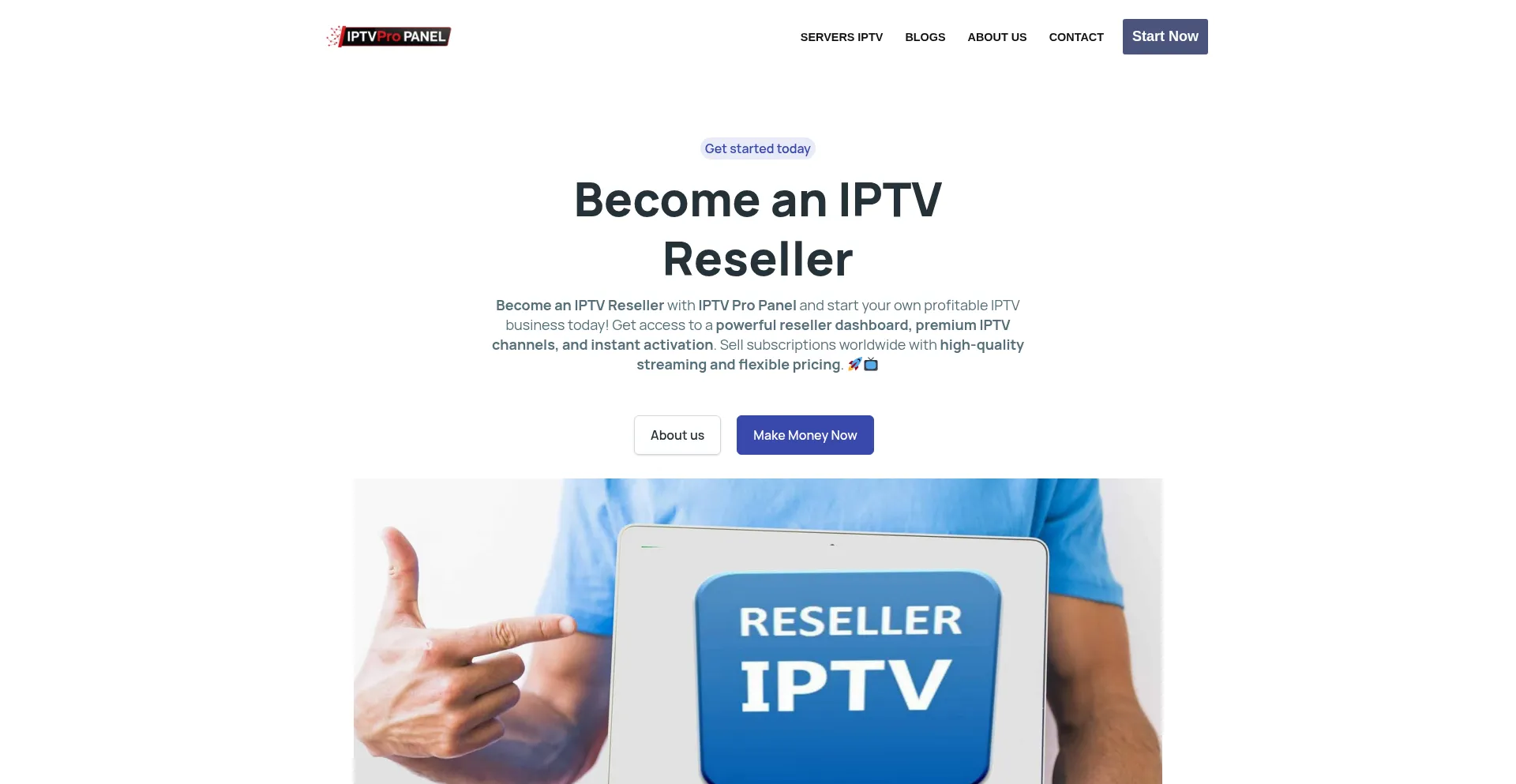 Website screenshot of Iptvpropanel.com