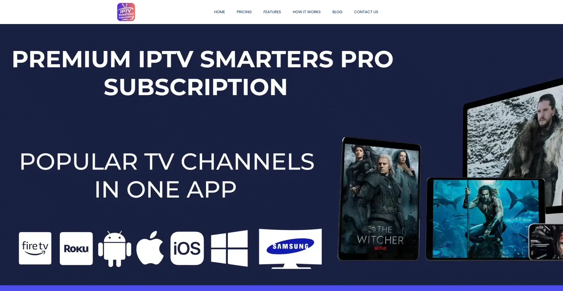 Website screenshot of Iptvsmartersprosubscription.com
