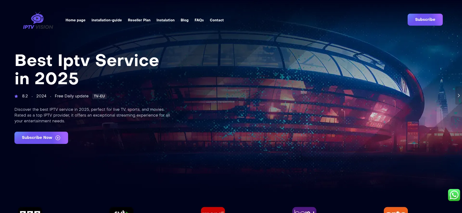 Website screenshot of Iptvvision.com