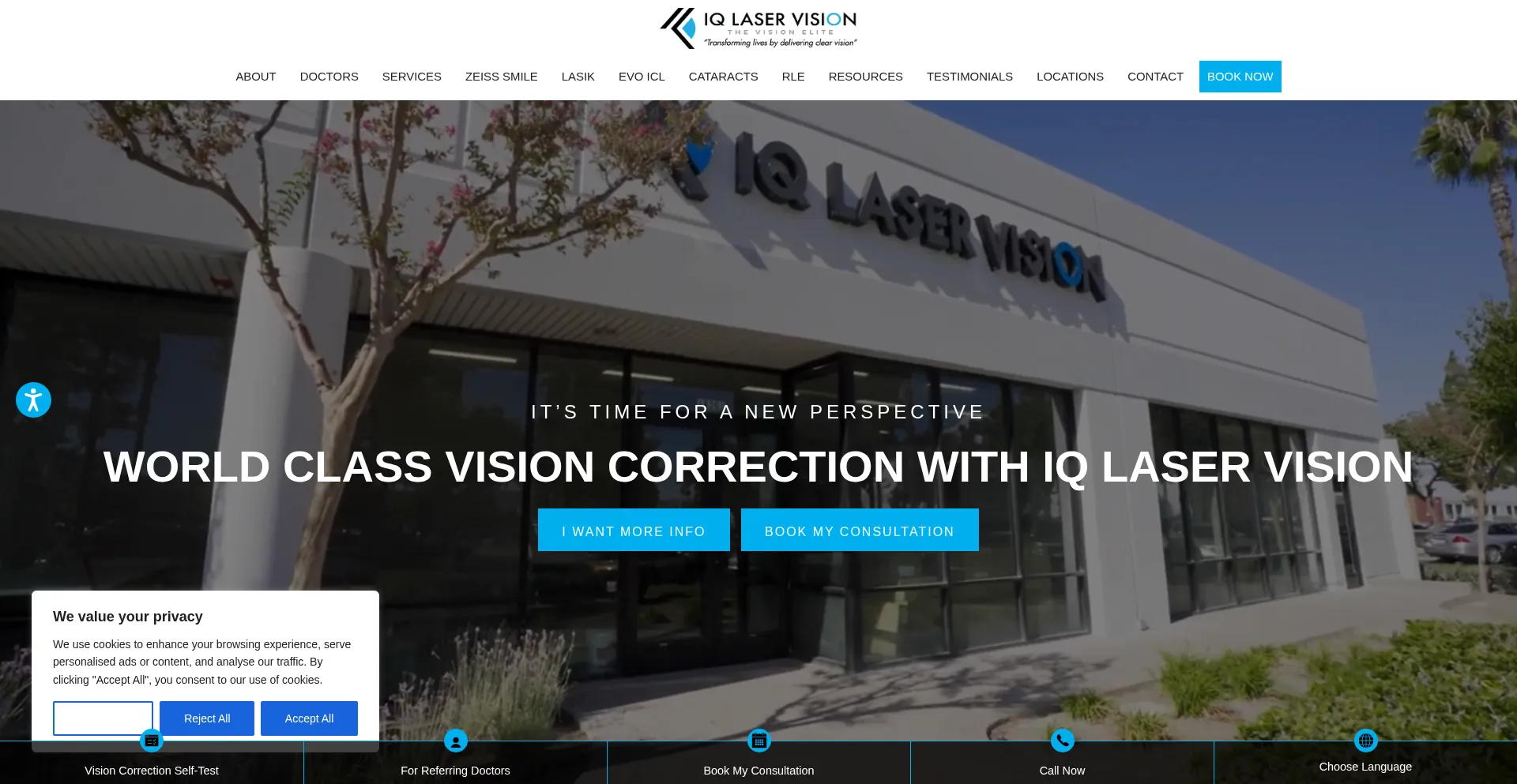Website screenshot of Iqlaservision.com