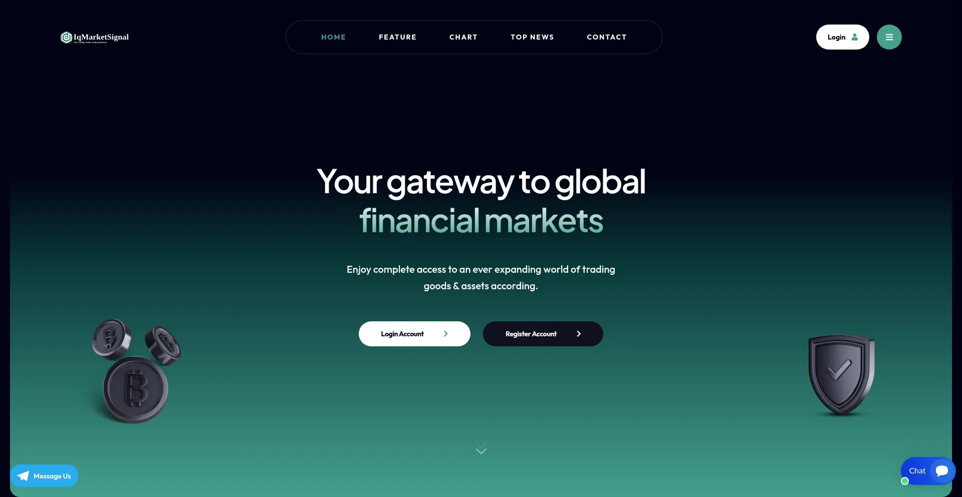 Website screenshot of Iqmarketsignals.com