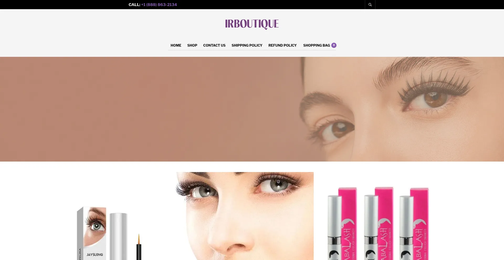 Website screenshot of Irboutique.com