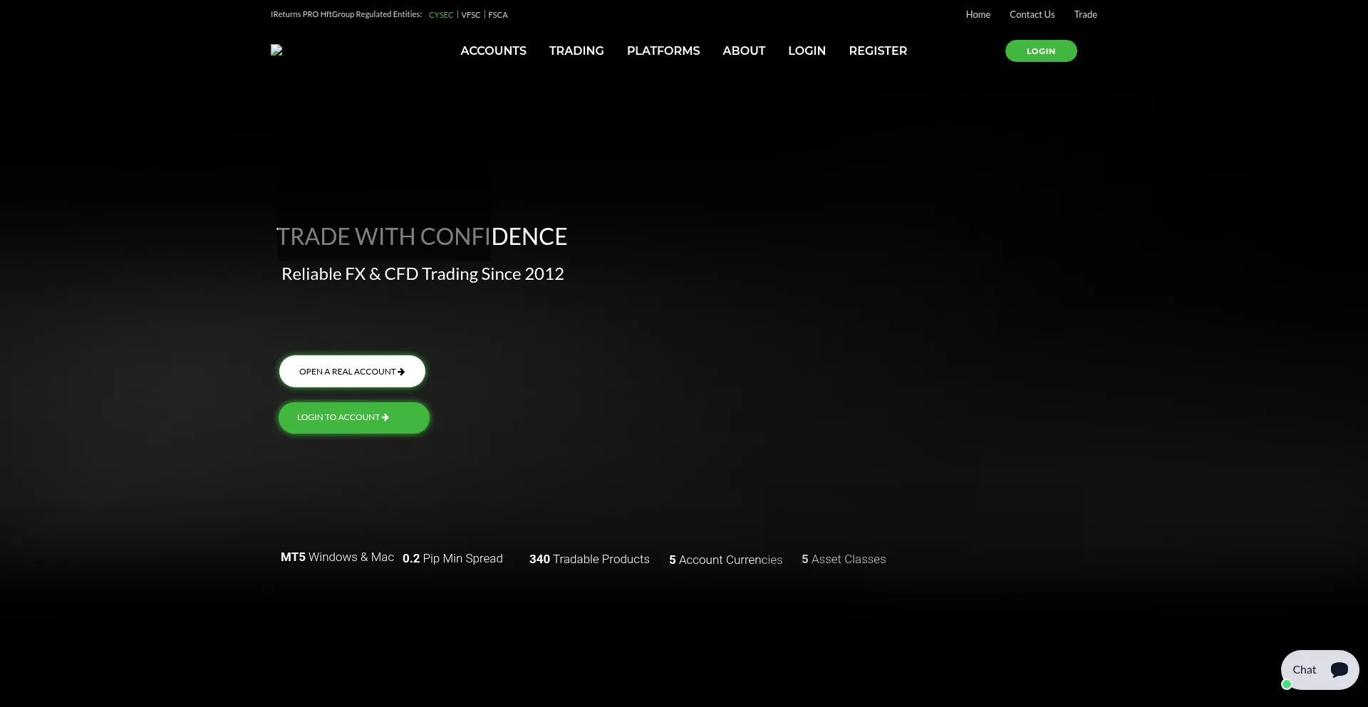 Website screenshot of Ireturnspro.com
