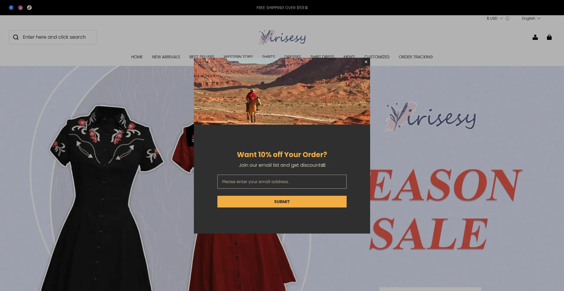 Website screenshot of Irisesy.com